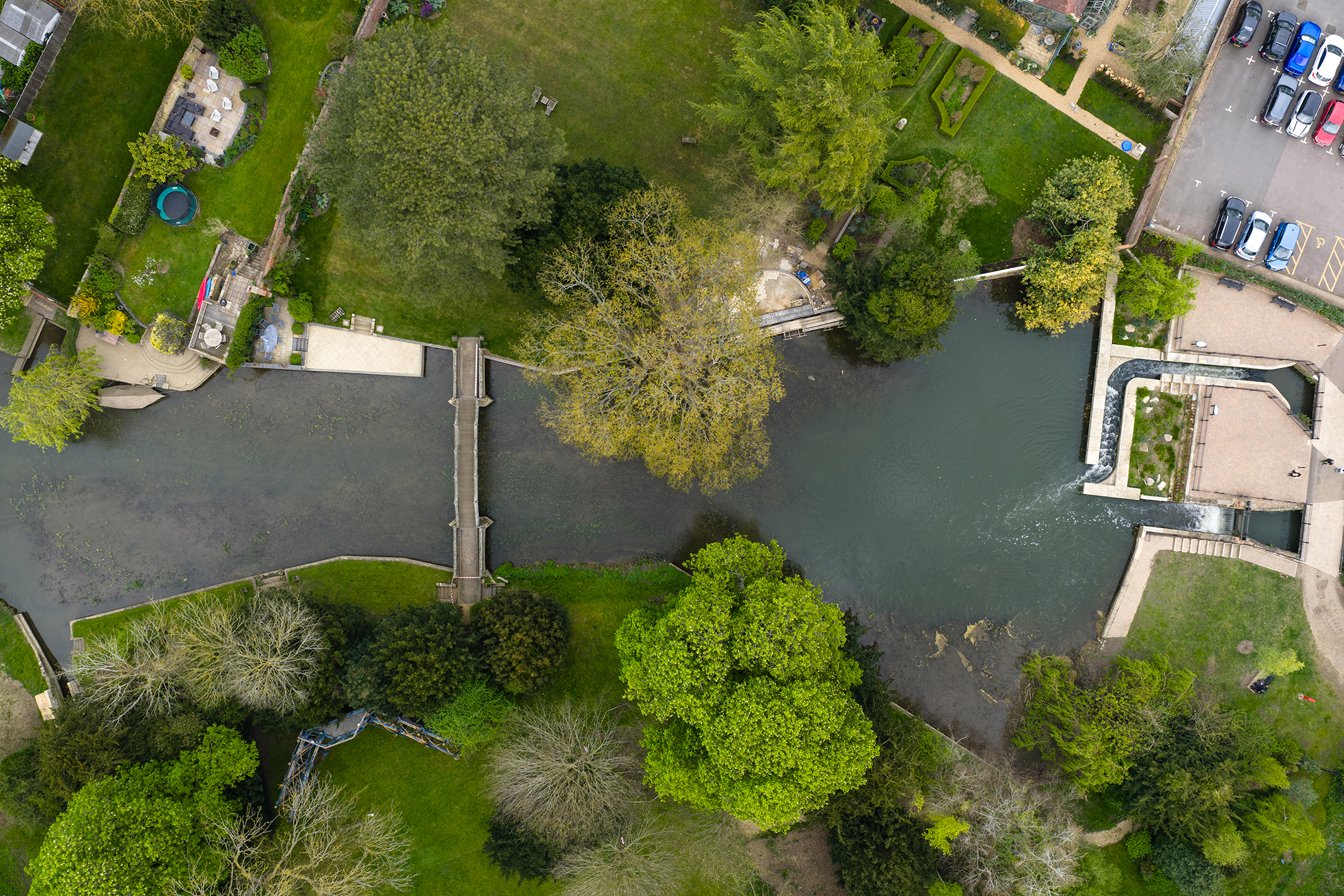 Photo of a river and bridge from above taken with the DJI Mavic 4 Pro