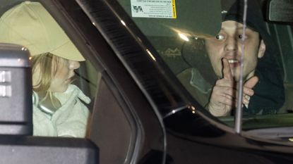 Actress Madelyn Cline and comedian/actor Pete Davidson are seen leaving Pete Davidson's comedy show on January 28, 2024 in Philadelphia, Pennsylvania.