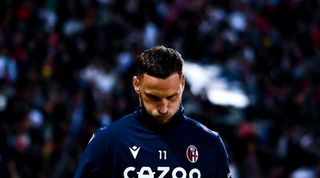 Bologna striker Marko Arnautovic reacts with disappointment after the Serie A match between Bologna and Sampdoria on 8 October, 2022 at the Stadio Renato Dall'Ara, Bologna, Italy