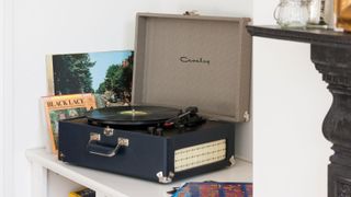 Record player on a shelve