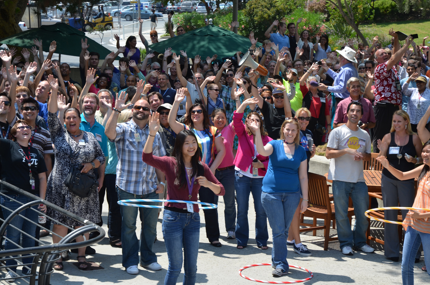 As NASA&#039;s Cassini spacecraft turned its imaging cameras to Earth, scientists, engineers and visitors at NASA&#039;s Jet Propulsion Laboratory, Pasadena, Calif., gathered to wave at our robotic photographer in the Saturn system on July 19, 2013.