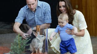 Prince William, Kate Middleton and Prince George with a Bilby