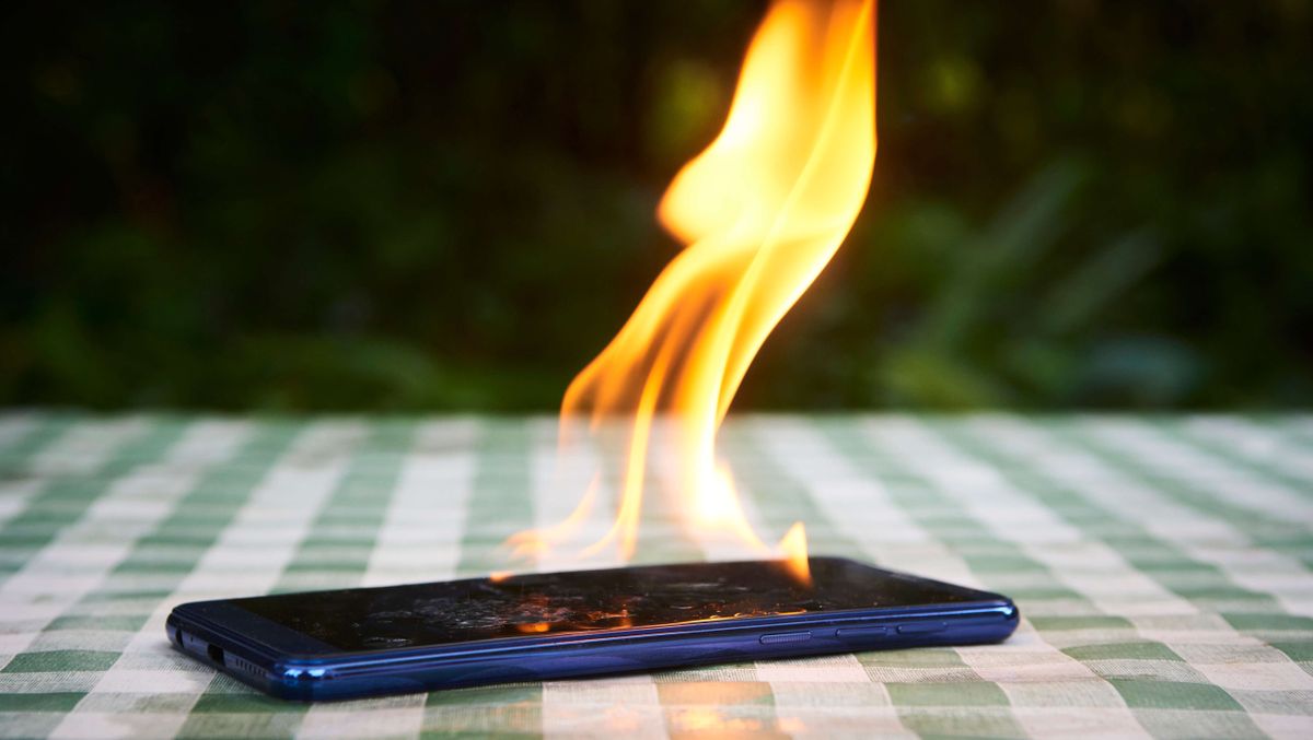 Phone on fire