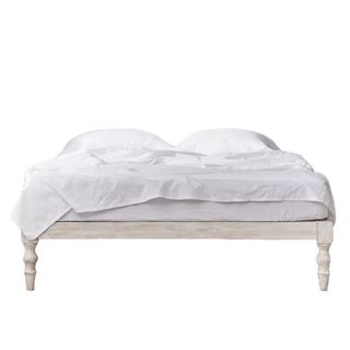 White bohemian bed frame