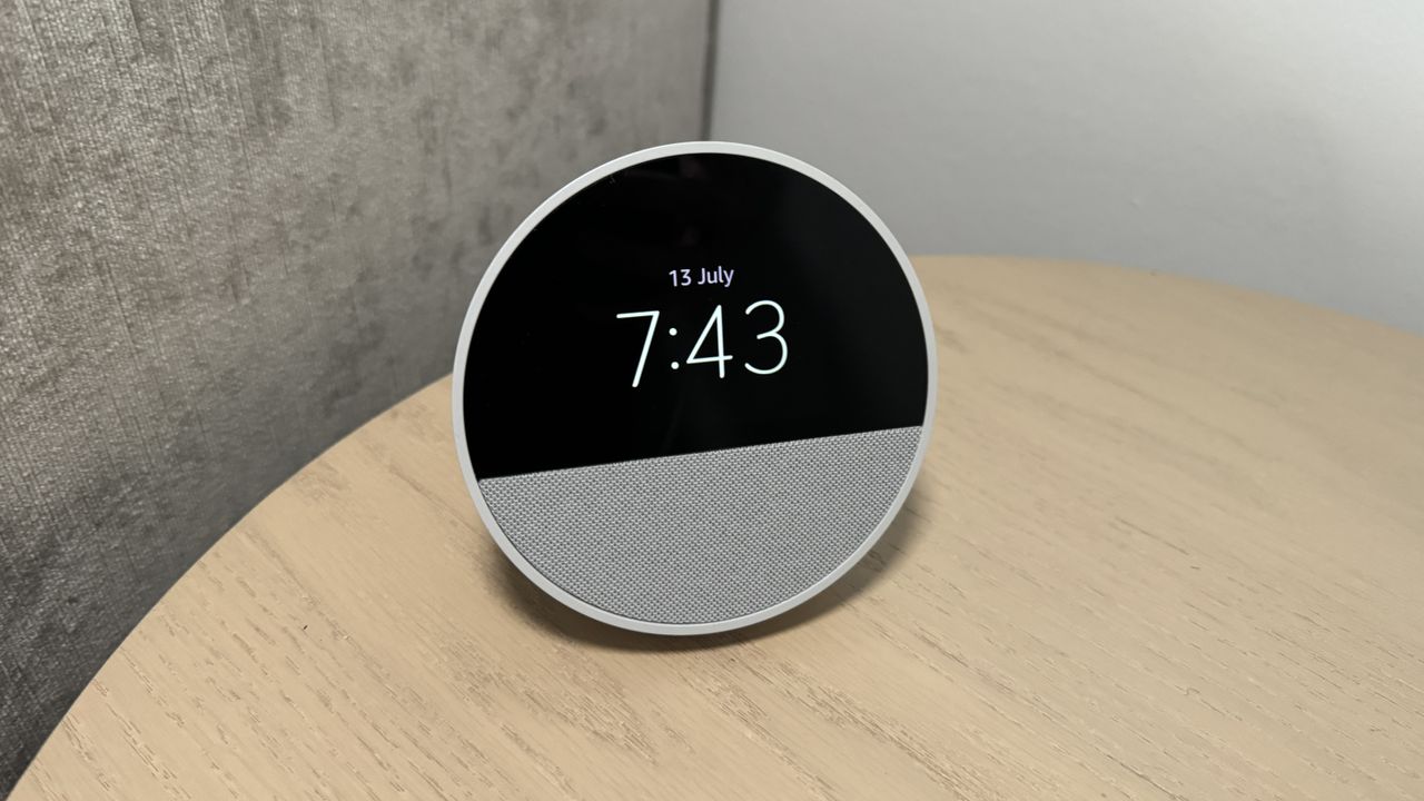 Amazon Echo Spot on a tabletop
