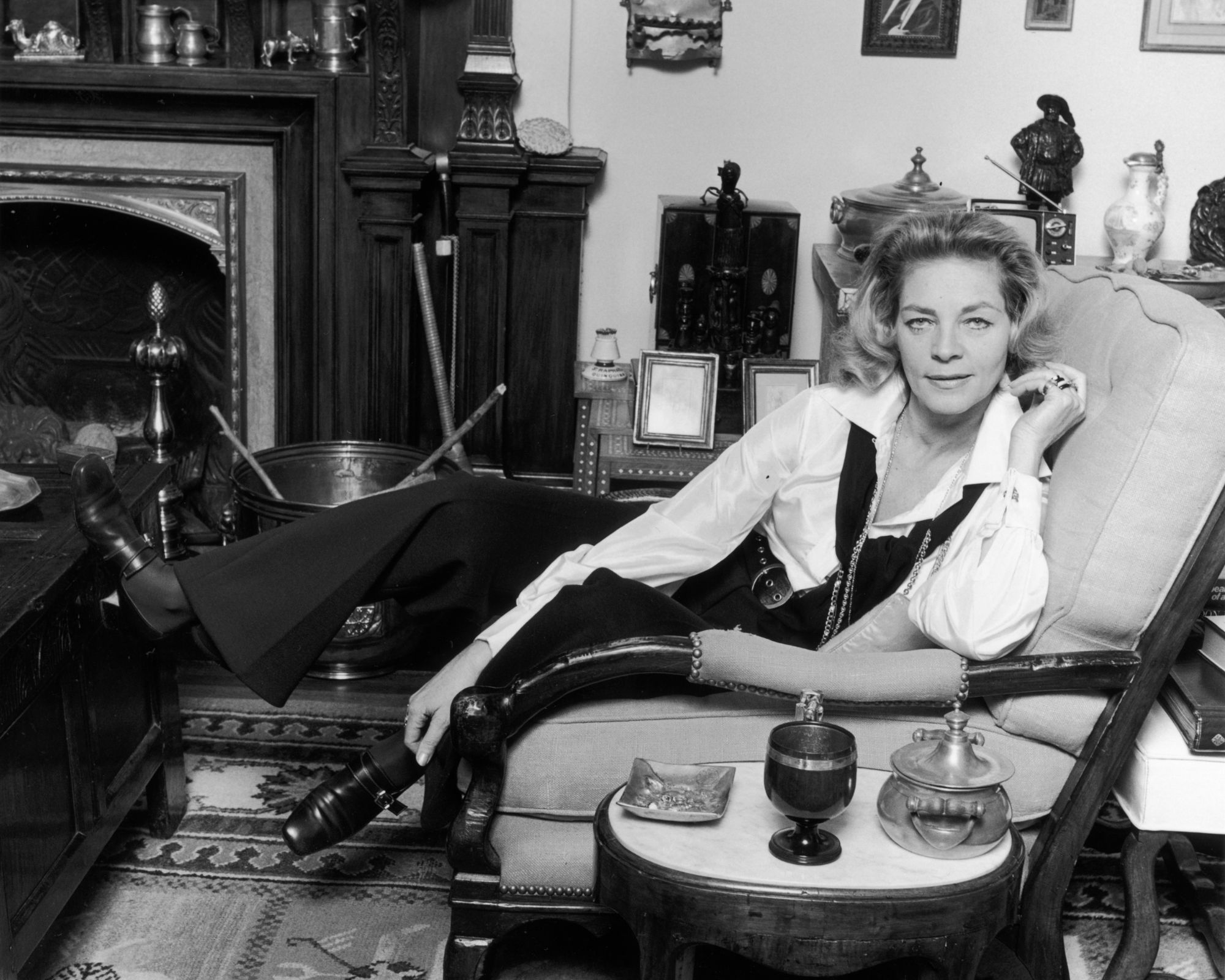 lauren bacall in her living room
