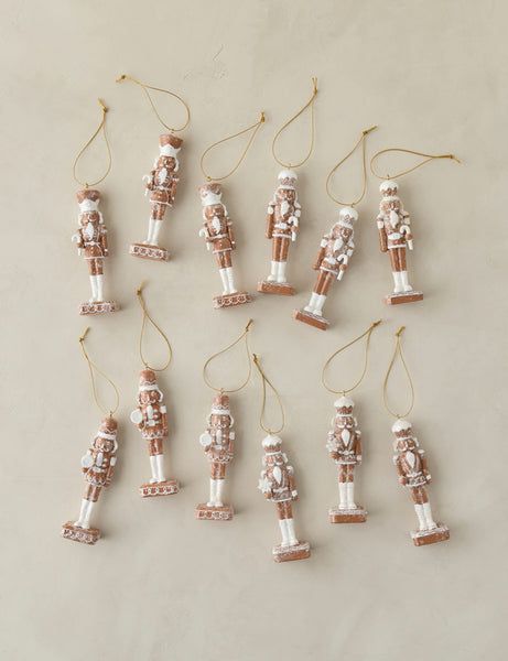 Gingerbread Nutcracker Ornaments, Set of 12