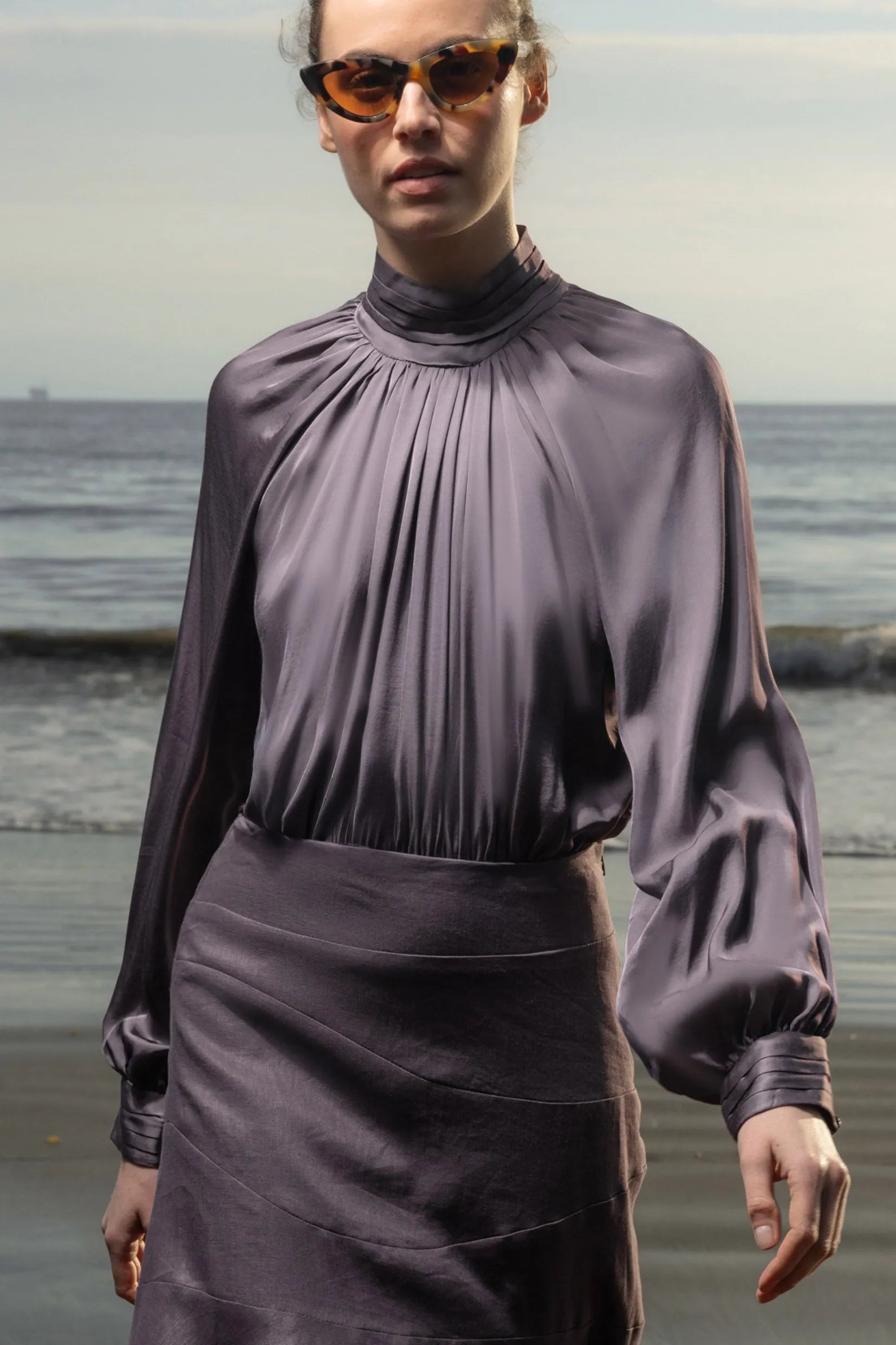 Letter Blouse - Lavender