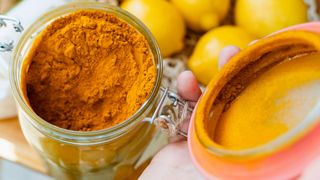 Jar of turmeric powder