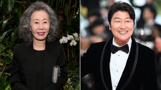 A split image of actors Youn Yuh-jung and Song Kang-ho.