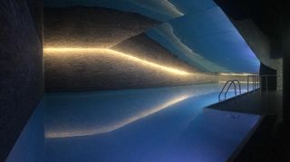 Mesmerising swimming pool at Antares tower by Odile Decq in Barcelona