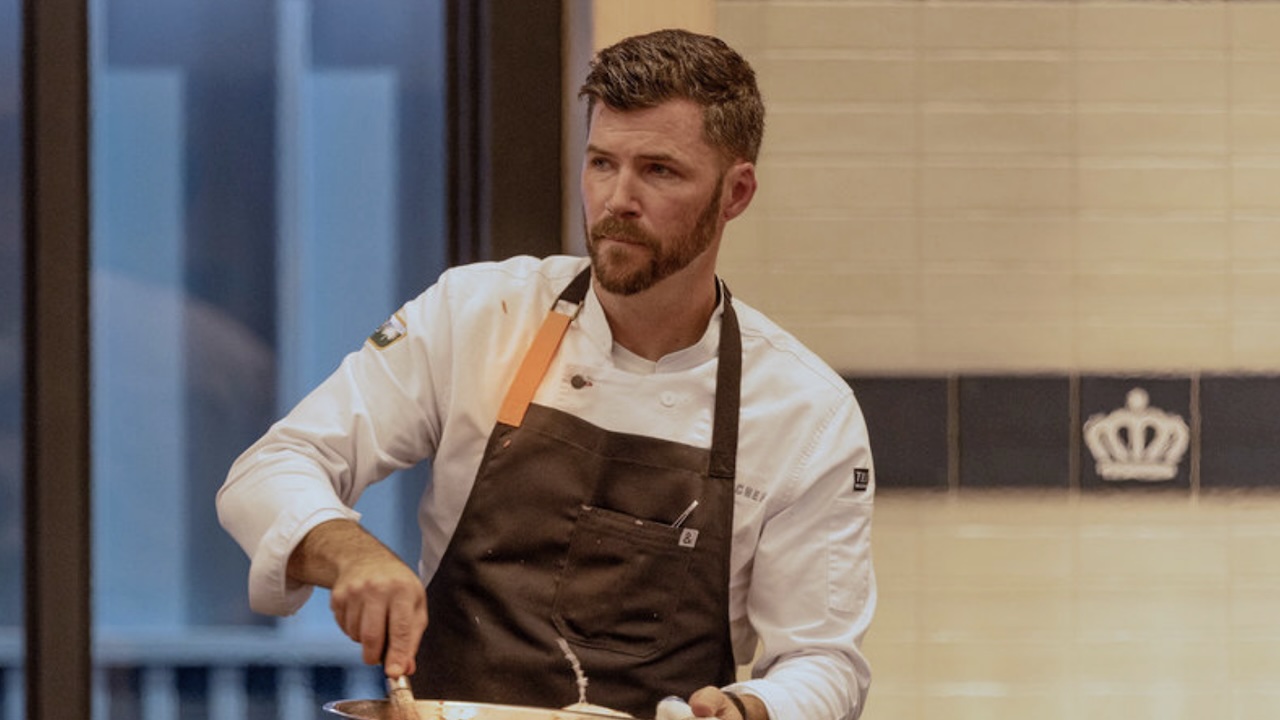 Sieger cooking in the kitchen in Top Chef Season 23 "Appalachian Celebration"