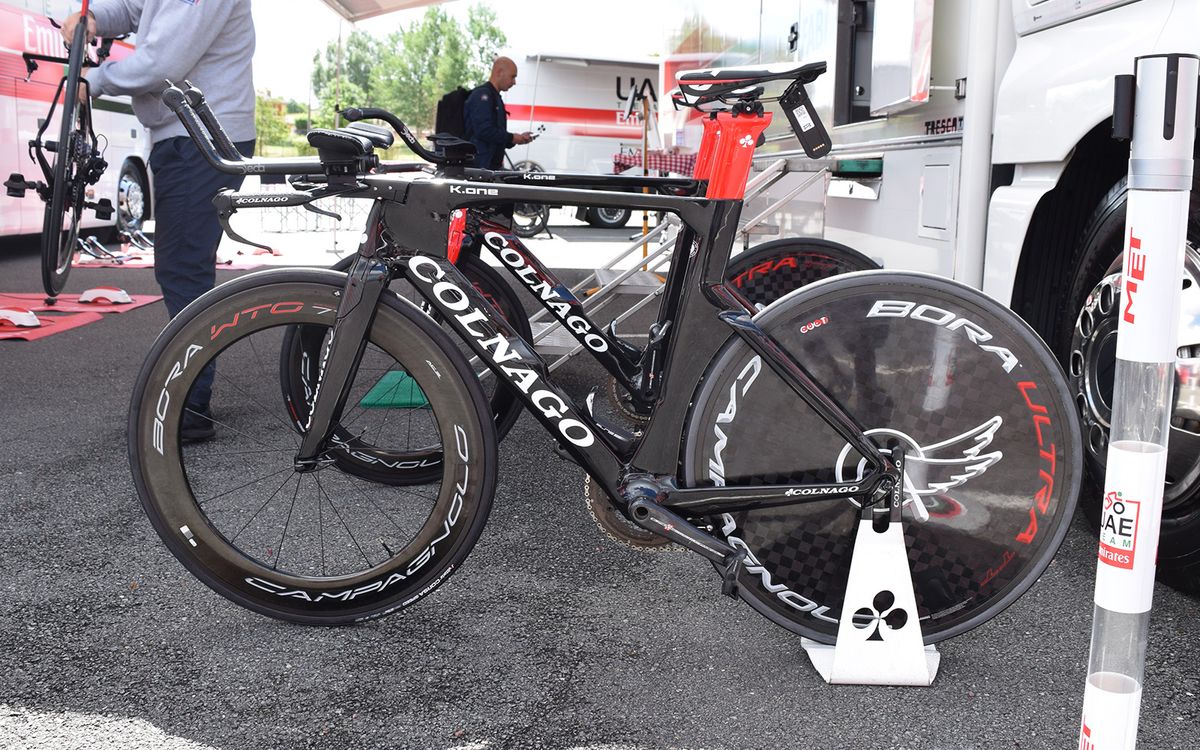 Colnago K.One framesets are used by Dan Martin and his UAE Team Emirates teammates