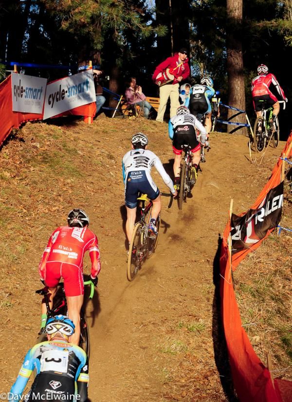 The leaders had little trouble with the only steep climb