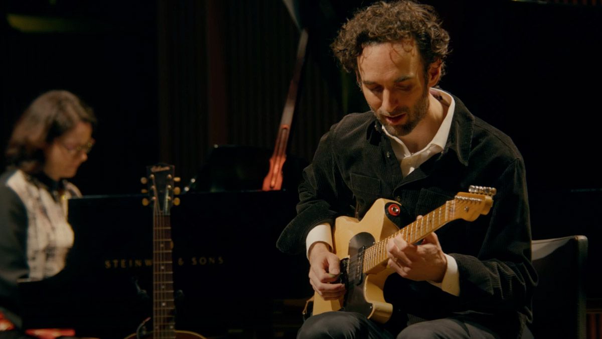 Julian Lage plays his blonde Nachocaster onstage at SFJazz 2024