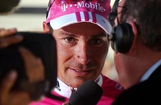 Erik Zabel (T-Mobile) getting interviewed after his victory of Paris-Tours this year