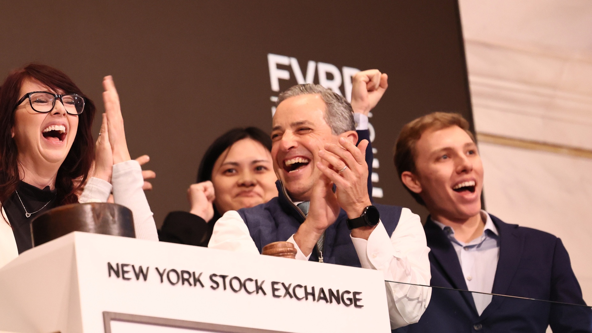 Micha Kaufman, Founder &amp; CEO of Fiverr International Ltd., at the New York Stock Exchange.