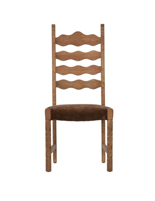 Henning Chair - Scallop Chocolate Suede