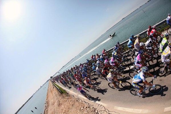 A long straight at the start in Grado.