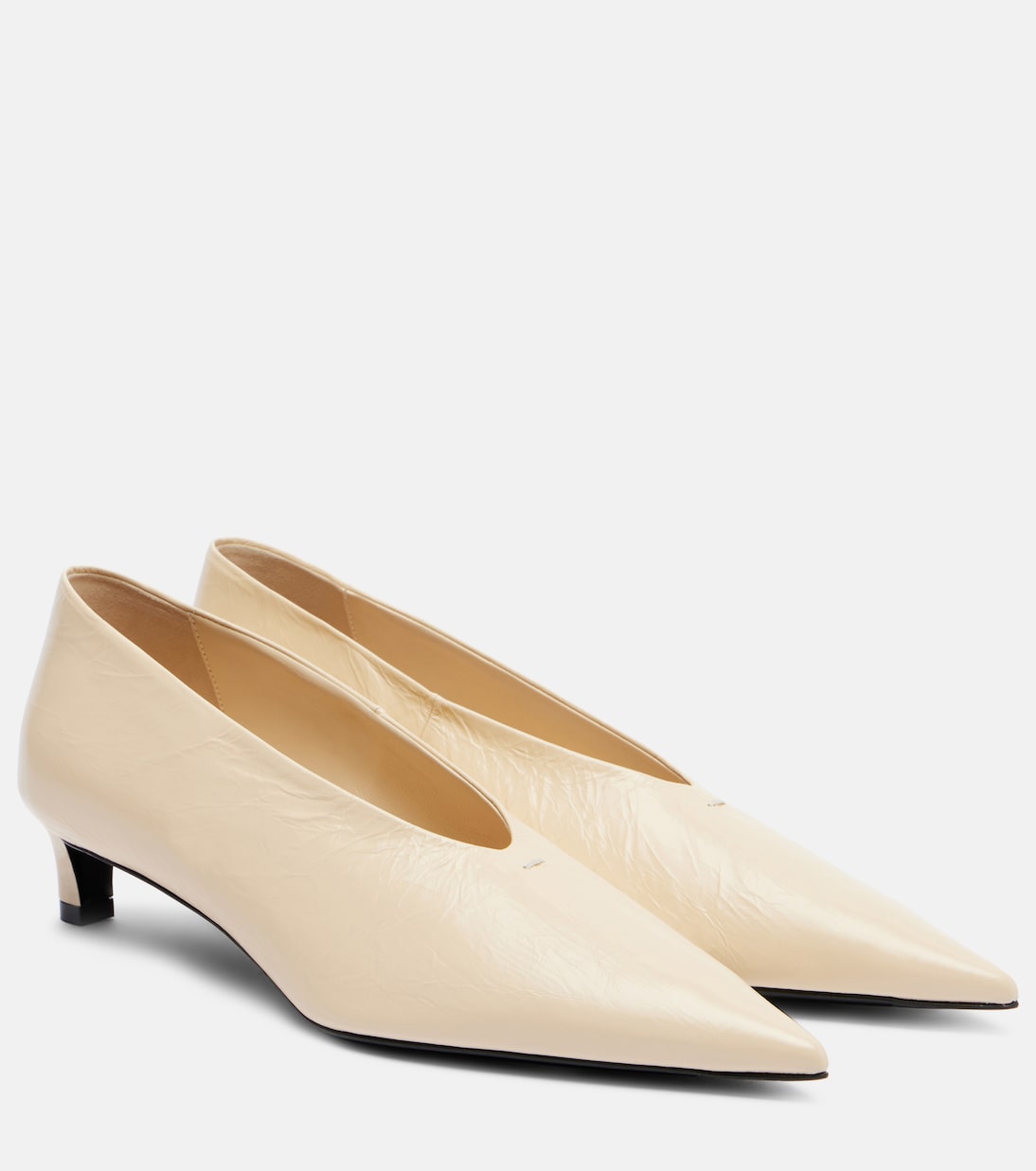 Leather Pumps in White - Jil Sander