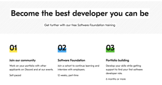 A screenshot from the Founders & Coders website showing an advert for coding platform