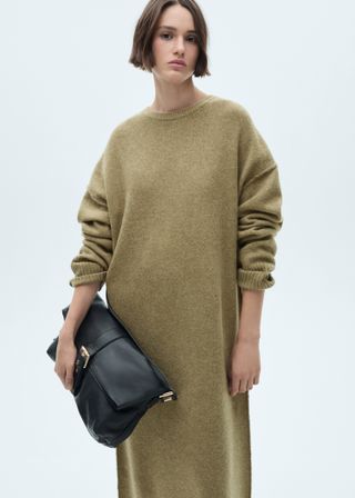 Knitted Dress With Ribbed Finishes - Women | Mango Usa