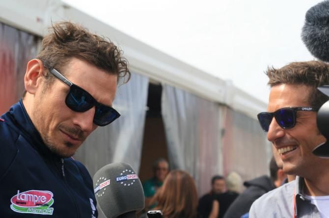 Juan Antonio Flecha interviews Filippo Pozzato for Eurosport