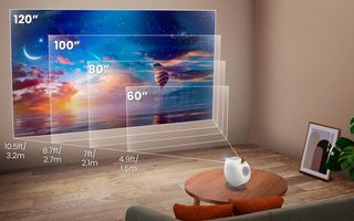 BenQ GV50 projector different screen sizes