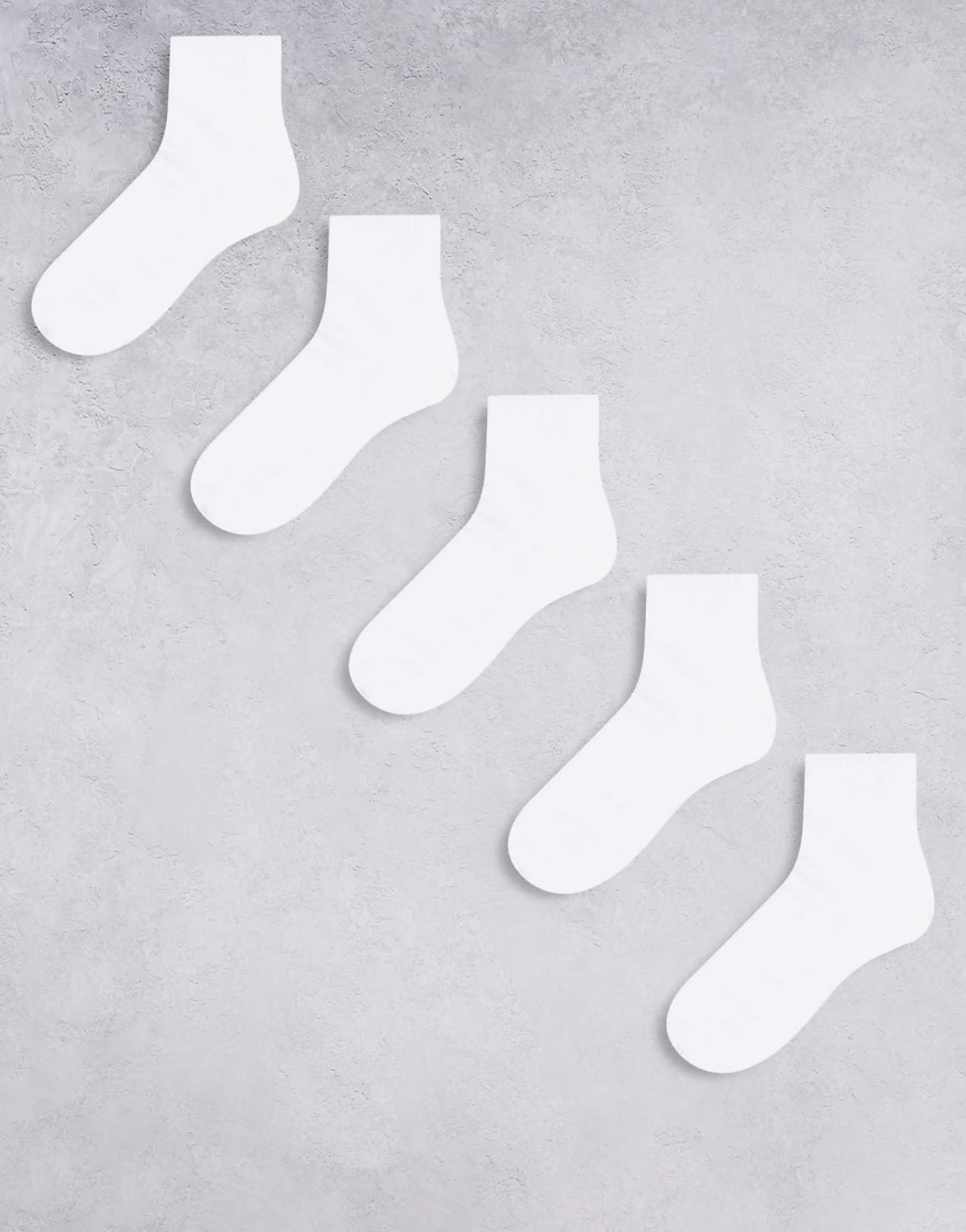 Asos Design 5 Pack Ankle Socks in White
