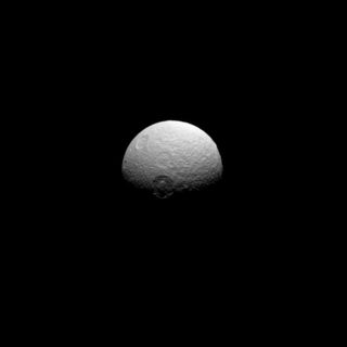 Melanthius Crater on Tethys