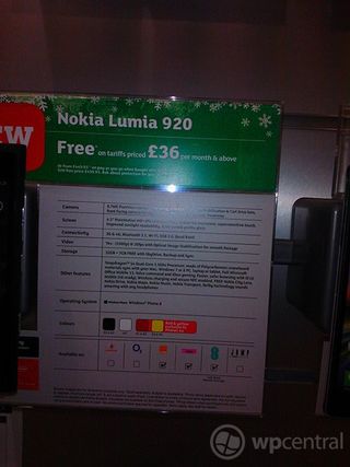 Lumia 920 Pricing
