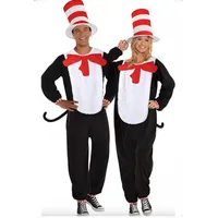 Unisex Cat in Hat Jumpsuit Costume:View at Amazon
