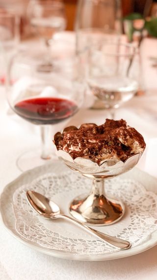 tiramisu in silverware