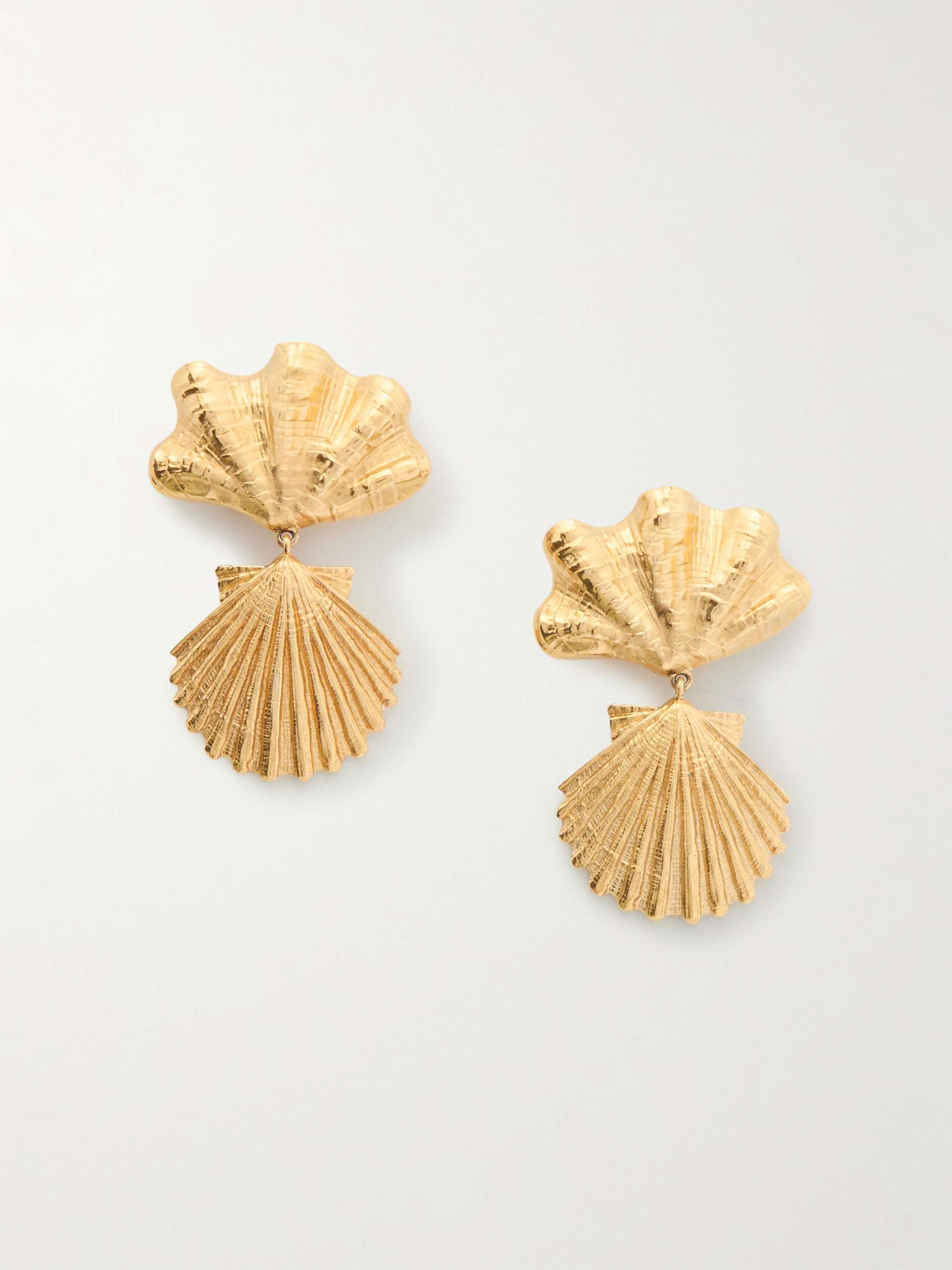 Shell Gold-Tone Clip earrings