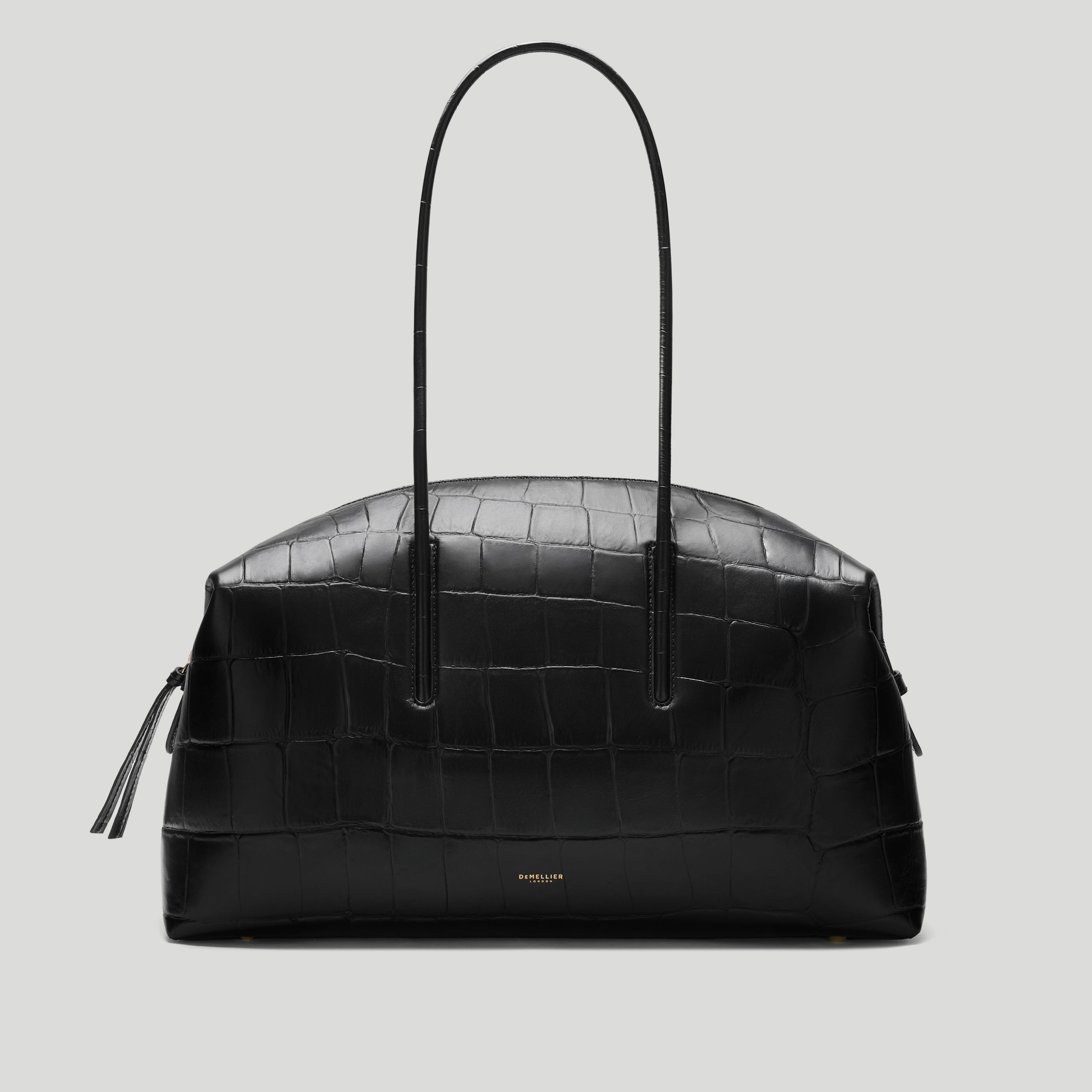 The Stockholm | Black Large Croc-Effect | Demellier