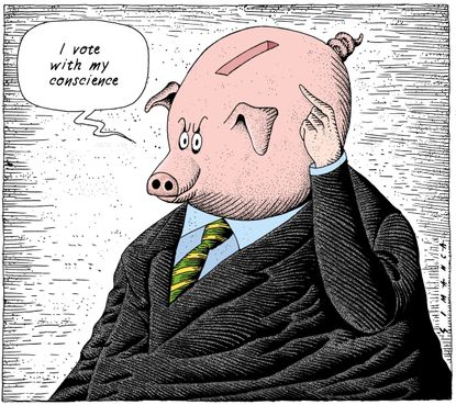 Political cartoon World politicians corruption