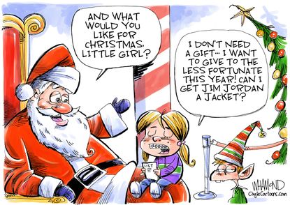 Political Cartoon U.S. Jim Jordan Santa Christmas
