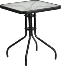 Flash Furniture Barker 23.5" Square Indoor/Outdoor Tempered Glass Patio Side Table