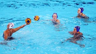 France&#039;s water polo team training for the 2024 Summer Olympics.