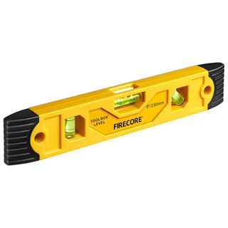 A yellow spirit level