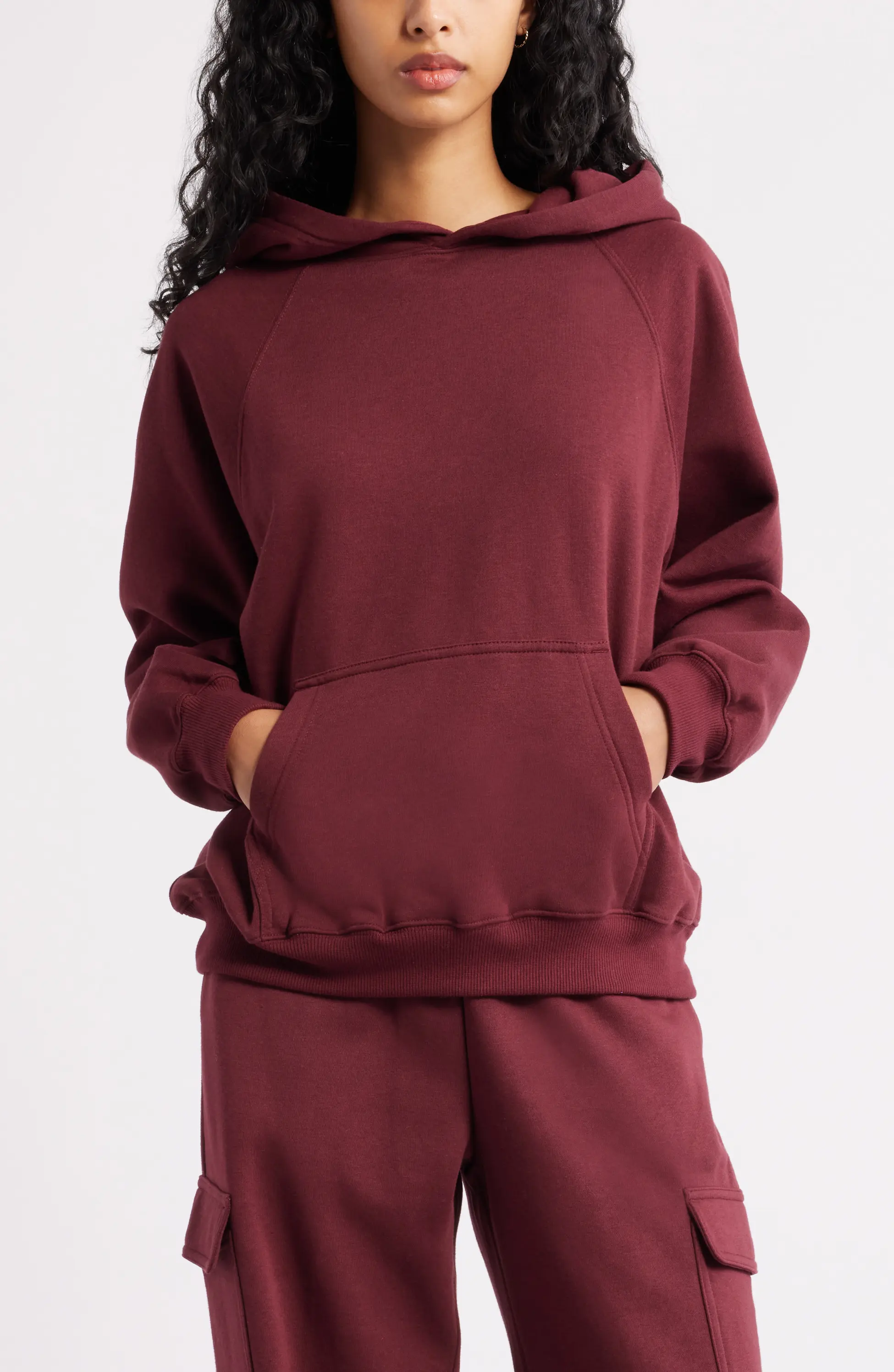 BP., Fleece Detail Oversize Raglan Hoodie