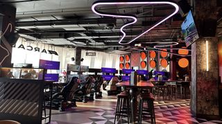 The sports bar at the new F1 Arcade.
