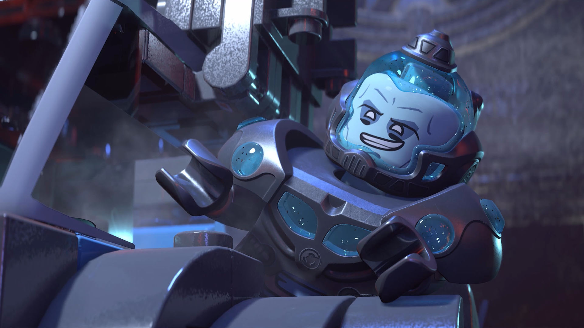 Mr Freeze grins in Lego Batman: Legacy of the Dark Knight
