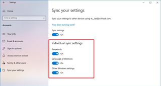 Windows 10 Sync settings Themes removed