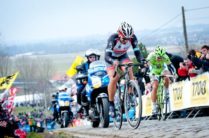 Fabian Cancellara (RadioShack-Leopard) drops Peter Sagan in Flanders