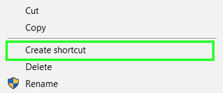 Select Create shortcut