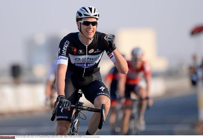 Niki Terpstra celebrates his win