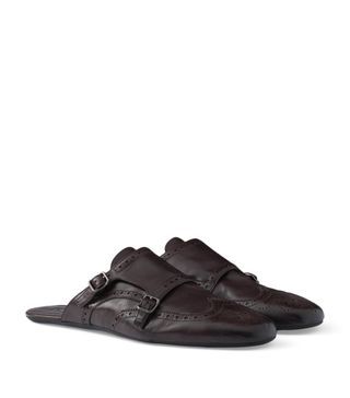 Calfskin Monk-Strap Mules