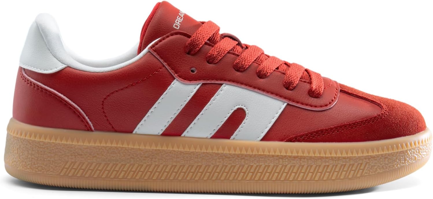 DREAM PAIRS, Dream Pairs Women&#039;s Tennis Sneakers Walking Casual Lace-Up Footwear Comfortable Fashion Sneakers Shoes,size 8,red,dwumfn2546