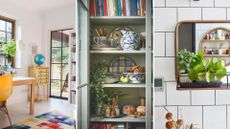 composite of bright colourful interiors with plants and personal belongings